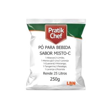 Imagem de Refresco em pó Pratik Chef 250g - Food Service - Rendimento Cx/Fd 250 Litros (Mista C, 1 Abacaxi, 1 Limão , 1 Maracuja, 1 Uva, 1 Laranja, 1 Guarana, 1 Morango, 1 Tangerina, 1 Pessego, 1 Laranja c/ acerola .)