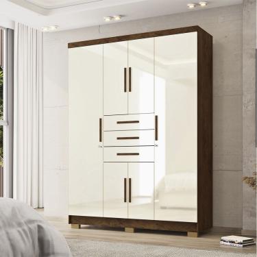 Imagem de Guarda Roupa Roupeiro Solteiro Taurus Imbuia Champanhe Vila Rica