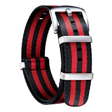 Imagem de BINLUN Pulseira de Relógio de Nylon Balístico Premium G10 Espesso Pulseiras de Relógio Substituição Multicoloridas com Fivela de aço Inoxidável Prata/Preto para Homens e Mulheres 18mm 20mm 22mm 24mm