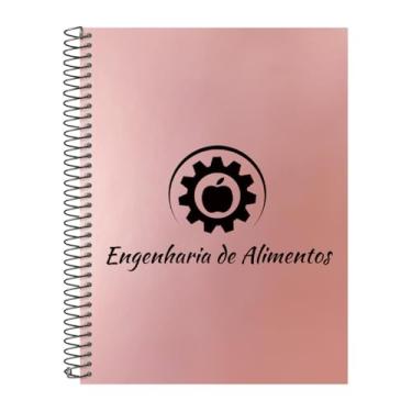 Imagem de Caderno Universitário Espiral 20 Matérias Profissões Engenharia de Alimentos (Rosê Gold)