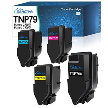 Imagem de SANCTink Cartucho de toner compatível com Konica Minolta TNP79 TNP79K TNP79C TNP79M TNP79Y, alto rendimento para usar com impressora Bizhub C3350i C4050i AAJW430 AAJW330 AAJW230 AAJW130 (alto