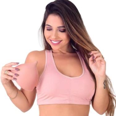 Imagem de Top Fitness Academia Bojo Removível Sustentação Estili Bege Feminino A