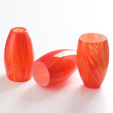 Imagem de MIAOMEIO Luminária De Reposição Para Abajur Globo, Base E26 1-5/8", Pendente Oval Em Vidro Artístico Colorido, Arandela Parede Cozinha, Lustre Penteadeira (3, Laranja)