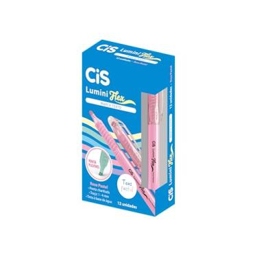 Imagem de Marca-Texto CIS Lumini Flex - Pastel, Rosa Pastel, Caixa com 12 unidades
