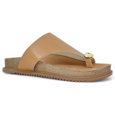 Imagem de Sandalia Beira Rio Feminina  Tratorada Conforto Macia, Camel, 38