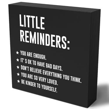 Imagem de Woght Presentes Inspiradores Para Saúde Mental, Decoração Escritório Em Casa, Caixa De Madeira Preta, Placa Sala Estar, Dormitório, Faculdade, Prateleira, Quarto, Balcão, Mesa, Incentivo,