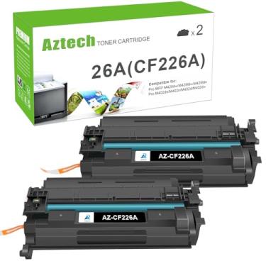 Imagem de Aztech Cartucho de Toner 26A Cf226A de Substituição Compatível com 2 Pacotes para Hp 26A Cf226A 26X Cf226X Pro M402Dn M402N M402Dw Pro Mfp M426Fdw M426Fdn M426Dw Series Tinta de Impressora de Alto Ren