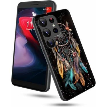 Imagem de GFRGTFHYT Capa para celular Samsung Galaxy S25 Ultra 6,9 polegadas 2025 capa fina de silicone macio TPU com design de flores apanhador de sonhos para mulheres Wen capa de proteção à prova de choque