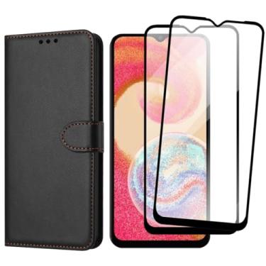 Imagem de Capa Capinha Carteira Para Galaxy A04E Capinha Flip Case + 2 Películas de Vidro Temperado 3D