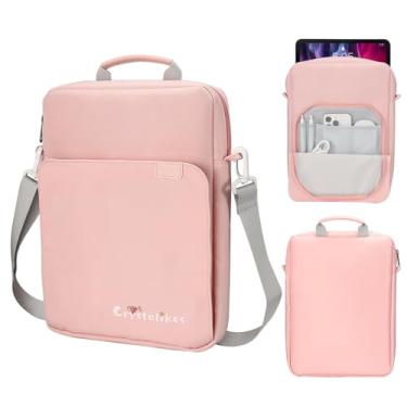 Imagem de Crystalikes Bolsa de transporte de 13 polegadas Proctive com alça de ombro para iPad Pro de 11 polegadas, iPad 10ª e 10,9, iPad 9/8/7ª geração, Tab S8/S9 de 11 polegadas, rosa
