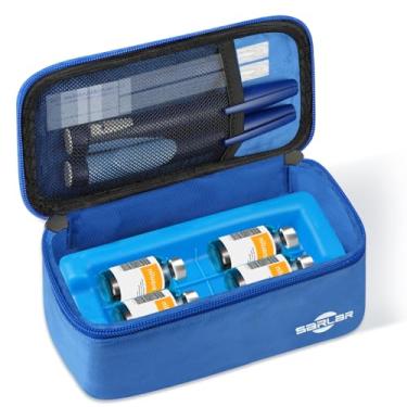 Imagem de SARLAR Estojo de viagem para frasco e caneta de insulina com tijolo de gelo aprovado pela TSA, bolsa de transporte isolada para diabetes para manter os medicamentos frescos e armazenados, proteção