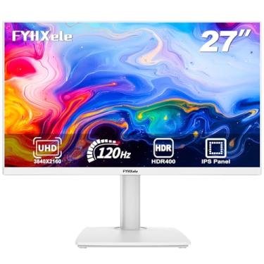 Imagem de FYHXele Monitor de jogos 4K de 68.6 cm, UHD 3840x2160 Fast IPS Panel Computer PC, 120Hz, 100% sRGB, FreeSync e G-Sync, suporte HDR 400, HDMI 2.1 e DP 1.4, VESA montável - branco