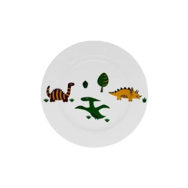 Imagem de Prato Sobremesa 19cm Porcelana Schmidt - Dec. Dinossauros Infantil - P