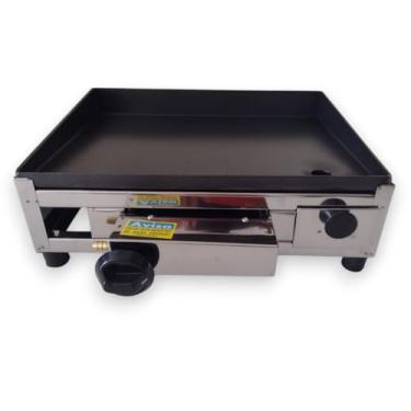 Imagem de Chapa Profissional a Gás para Lanches 40x30cm – Aço Carbono e Inox – Potência e Resistência Garantidas!