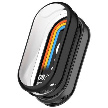 Imagem de AWADUO Capa protetora de reposição para smartwatch compatível com Xiaomi MI Smart Band 10 Ceramic Edition/9 Ceramic Edition/8/8 NFC TPU capa de silicone antiqueda acessórios para relógio (TPU/Preto)