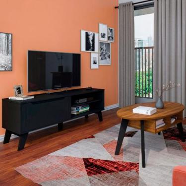 Imagem de Sala de Estar Completa para TV Até 60 Polegadas Lotus 1 Porta Preto/Pi