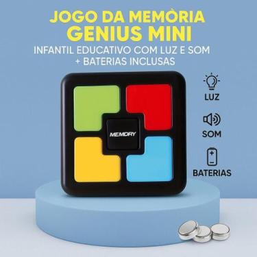 Imagem de Jogo da Memória Genius Mini Infantil Educativo com Luz e Som + Bateria