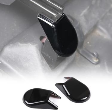 Imagem de LLKUANG ABS Suporte de pé do assento dianteiro parafusos de fixação tampa de parafuso decoração capa guarnição para Toyota FJ Cruiser 2007-2021 capa de proteção de base de assento (preto)
