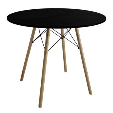 Imagem de Mesa Jantar Redonda MDF Eiffel Charles Eames (90cm, Preto)