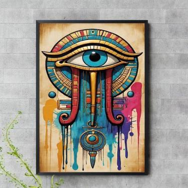 Imagem de Quadro Aquarela Olho De Horus 24X18Cm - Com Vidro