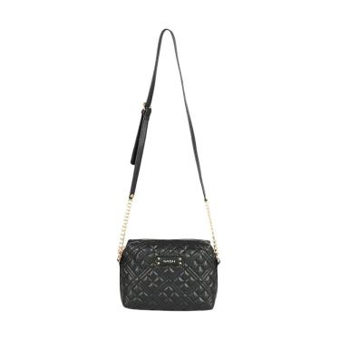 Imagem de Bolsa Fashion Gash Preta Corrente Relevo Bg72740