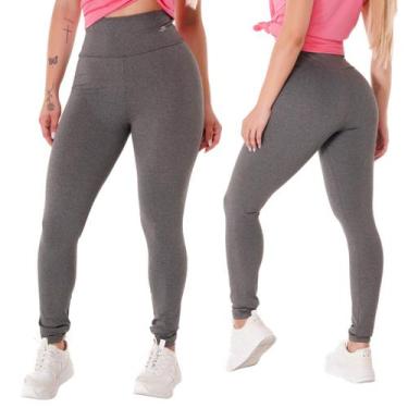 Imagem de Kit 2 Calça Legging feminina Fitness academia - Força do Sol, GG, Cinz