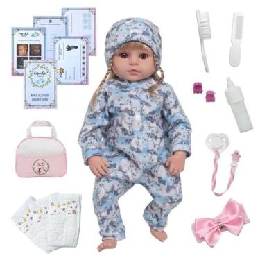 Imagem de Bebe Reborn Boneca Realista Com Bolsa Macacão Unicórnio - Cegonha Rebo