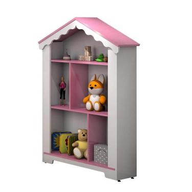 Imagem de Estante Infantil Casinha Magia Branco Rosa - Drop de Casa