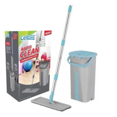 Imagem de Mop Flat Balde Rodo Multiuso Mop Wash And Dry Esfregao Flat Limpador