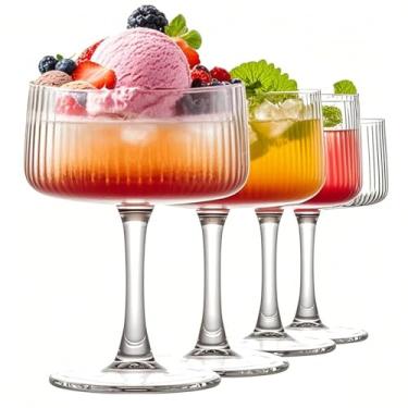 Imagem de DTREEL Conjunto de 6 copos de martini, copos de coquetel de 470 ml, copo de servir para celebração festiva, pode ser lavado na lava-louças - Utensílios de bebida para expresso Martinis, Prosecco