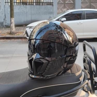 Imagem de Capacete De Motocicleta Retro Unissex Com Design Scorpion Compatível C