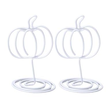 Imagem de ASHATA 20 Peças Suportes de Número de Mesa Suporte de Cartão de Lugar, Clipes de Exibição de Imagem de Abóbora, Clipes de Menu de Nome de Ferro, para Festa de Aniversário de Casamento