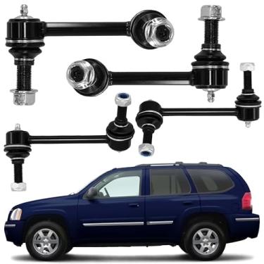 Imagem de 4 peças dianteiro e traseiro estabilizador barra oscilante extremidade link compatível com GMC Envoy Chevrolet Trailblazer SSR Buick Rainier Isuzu Ascender substitui K80824 K80825 K6667 K6668