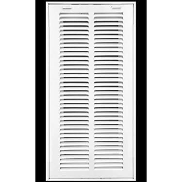 Imagem de Grade de filtro de ar de retorno de aço de 20 x 86 cm para filtro de 2,5 cm - abas de plástico fáceis para rosto/porta removíveis - cobertura de duto HVAC - face plana estampada - branca [dimensões