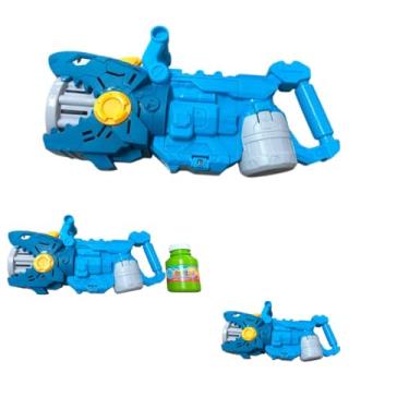 Imagem de Máquina de Bolhas em Plástico, Azul, 21x10x8cm, com Frasco de 70ml, Produz 10.000 Bolhas, para Crianças Acima de 3 Anos, Funciona com 2 Pilhas AA