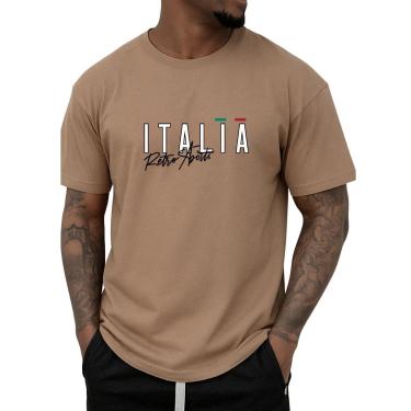 Imagem de Camiseta Básica Masculina Itália Retro Clássica Esportiva-Masculino