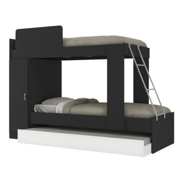 Imagem de Treliche Com Colchão 1 Porta Havana Multimóveis Preto/branco