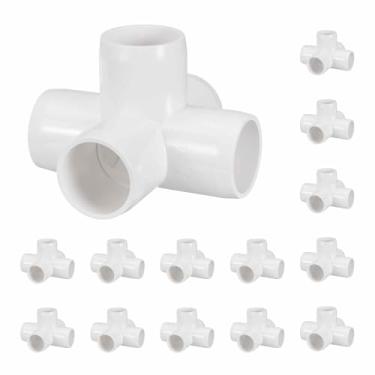 Imagem de Kozelo Pacote com 14 encaixes de tubulação de cotovelo de PVC SCH40 de 3/10.2 cm, encaixe cruzado de saída lateral de canto de cotovelo de PVC de 5 vias, conectores de tubo de grau de móveis para