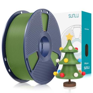 Imagem de SUNLU PLA Plus Filamento 1,75mm 1KG, Carretel Perfeitamente Enrolado, PLA+ 1000g, Precisão Dimensional +/- 0.02 mm, Compatível com a Maioria das Impressoras 3D FDM, 1kg (2.2lbs), Verde Oliva
