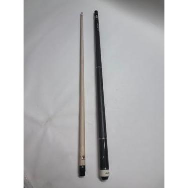 Imagem de Teekerwang Bastão de taco de bilhar de 147 cm, 2 peças, bastões de sinuca de 538 g, ponta de 12,5 mm, tacos de sinuca de madeira de bordo canadense, adequado para bares, clubes, esportes de mesa de