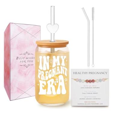 Imagem de DAMCONME Conjunto de presente IN MY GRAVANTE ERA - Lembrança sentimental com copo de vidro e pulseira Hope - Celebre os momentos da primeira vez com a mãe, chá de bebê e apoio ao autocuidado