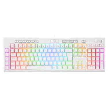 Imagem de Teclado Gamer Redragon Brahma Pro K586w, RGB, Switch Optico Red, Branco