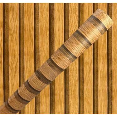 Imagem de Papel De Parede Adesivo Ripado Madeira 10 METROS x 45CM Adesivo Autocolante Conveniente E Eficiente Elegante E Prático(A38,15M)