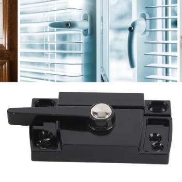 Imagem de Trava de faixa de janela deslizante, segurança aprimorada, design de gancho de came, liga de zinco multicamadas, liga de alumínio, para evitar intrusões (preto nº 11)