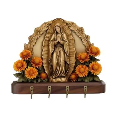 Imagem de Suporte de parede para chave, suporte de religioso | Porta-chaves de decoração religiosa para parede, para entrada, sala de estar, banheiro, cozinha, corredor, garagem, escritório, fazenda