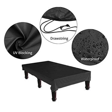 Imagem de Capa de mesa de bilhar Ainoli 210D Tecido Oxford Capa de mesa de bilhar à prova d'água com cordão Proteção total à prova de poeira Capa de mesa de bilhar de sinuca adequada para 8