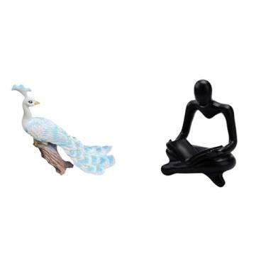 Imagem de Whtkoph Escultura de Um Pensador Abstrato Criativo, Figura Decorativa para Jardim, Artesanato, Estátua, Ornamento para Casa, Decoração de Sala de Estar.