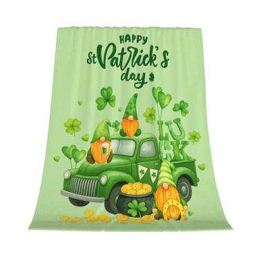 Imagem de Cobertor aconchegante para o dia de São Patrício, cobertor de trevo de 127 x 101 cm, supermacio, aconchegante, para o dia de São Patrício, para sofá, cama, cobertor leve de trevo da sorte para adultos