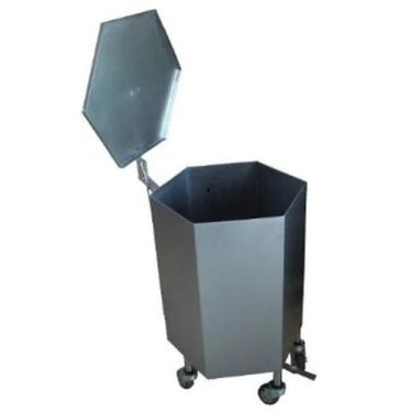 Imagem de Carro para Detritos Inox 25L com Tampa Pedal Rodas Fritomaq