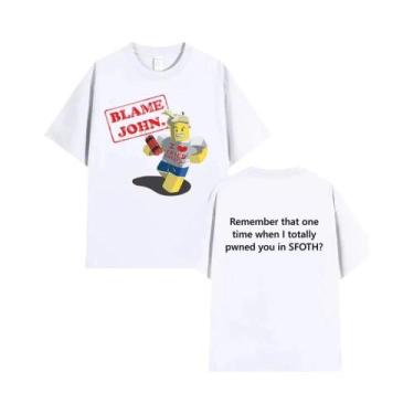 Imagem de Camiseta Engraçada Blame John Meme Para Homens E Mulheres, Algodão, Ma